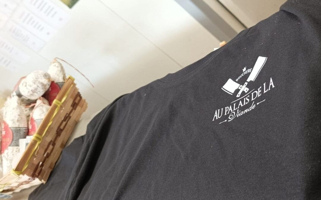 Création de T-shirts personnalisés pour la boucherie « Au palais de la viande »